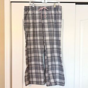 Gilligan & O’Malley Flannel Pajama Bottoms Pants Gray Pink Plaid L